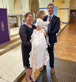 Just baptised Baby Ottilie with her family