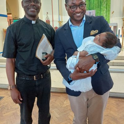 Baby Amalia was baptised by Fr John, July 2022